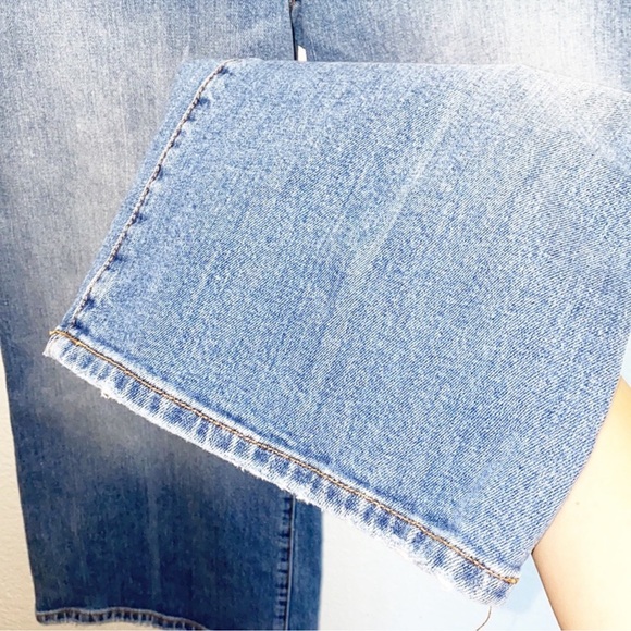 Pilcro & The Letterpress High Rise Wide Leg Cropped Triple Button Jeans - Picture 3 of 9